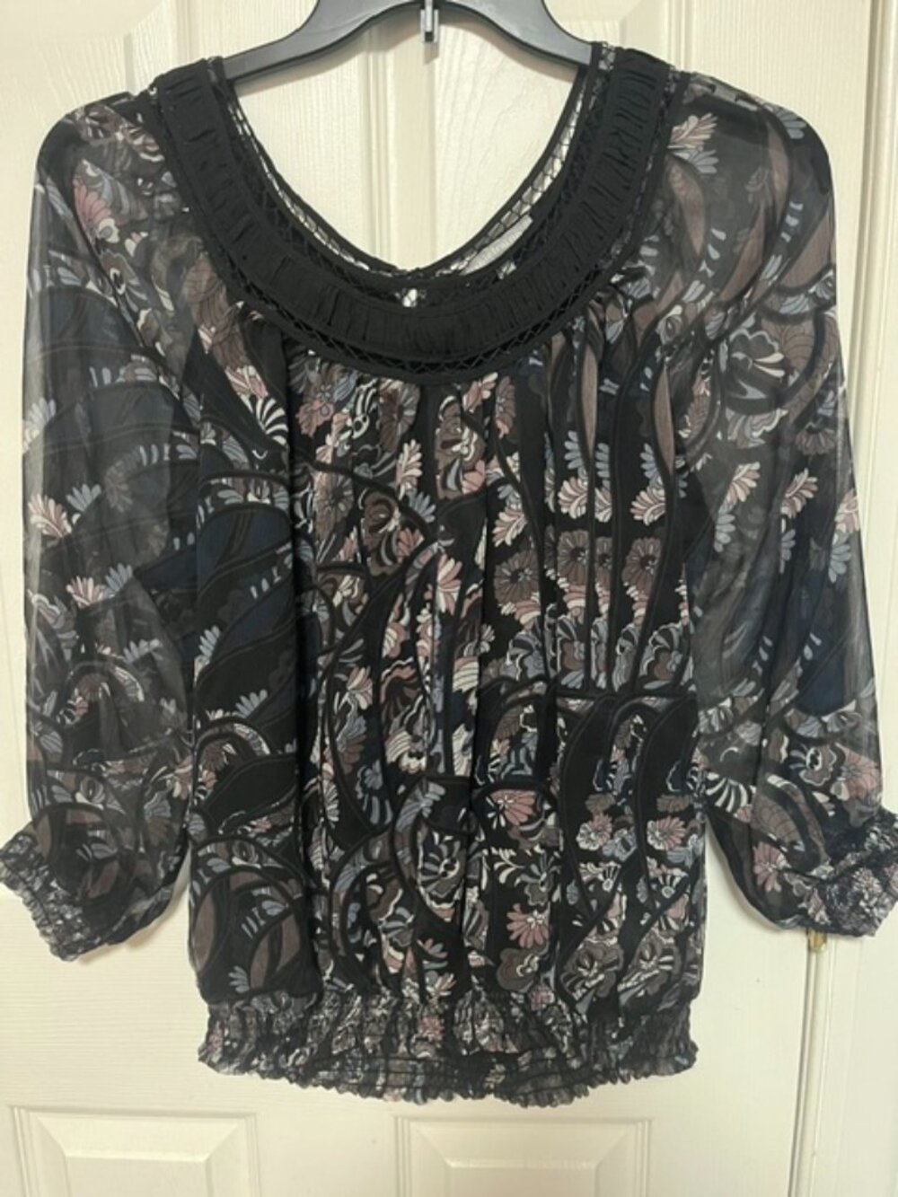 Woman's Petite Large Sheer Blouse